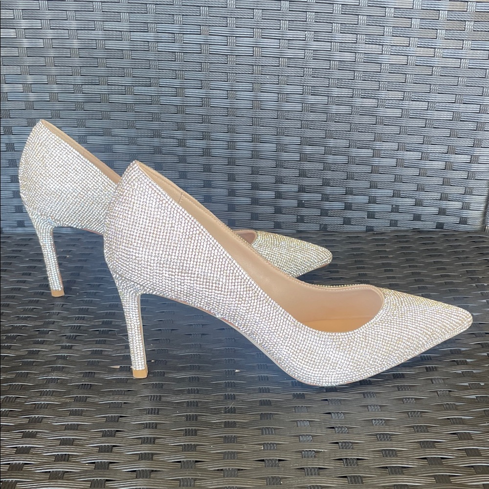 Jeffrey Campbell Sparkling Silver Heels